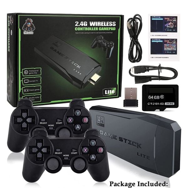 M8, Retro 4K HD, HDMI Game Stick Lite, 2 x 2.4G Wireless Controllers ...