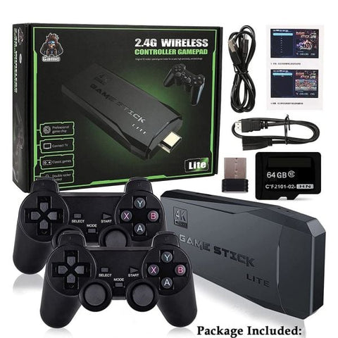 M8, Retro 4K HD, HDMI Game Stick Lite, 2 x 2.4G Wireless Controllers, 10,000 Games