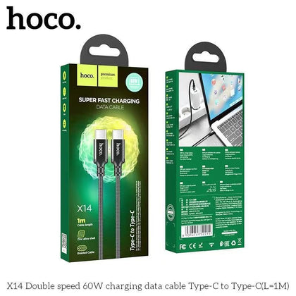 Hoco X14 Double Speed Type-C to Type-C Charging Data Cable